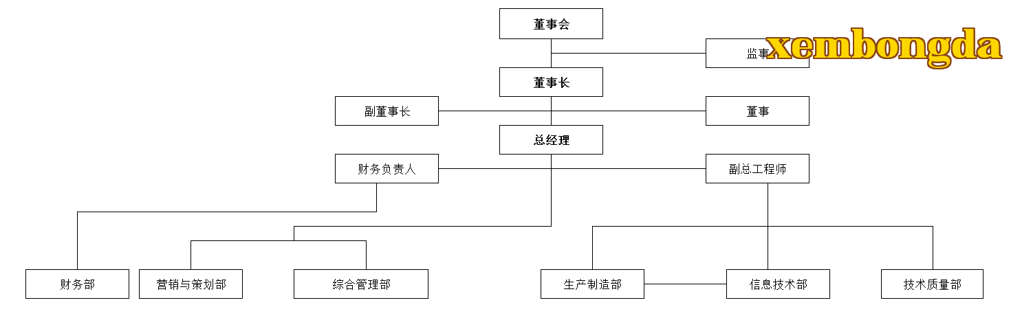 Sơ đồ tổ chức của Công ty Công nghiệp Điện tử Changhong Feishi Chiết Giang